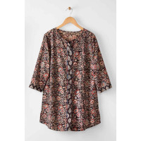 Sanoli 3/4-Sleeve Scoop-Neck Tunic - Black/Multi