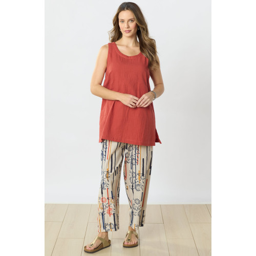 Kesari Pull-On Crop Pant - Natural/Multi Kesari Pull-On Crop Pant - Natural/Multi